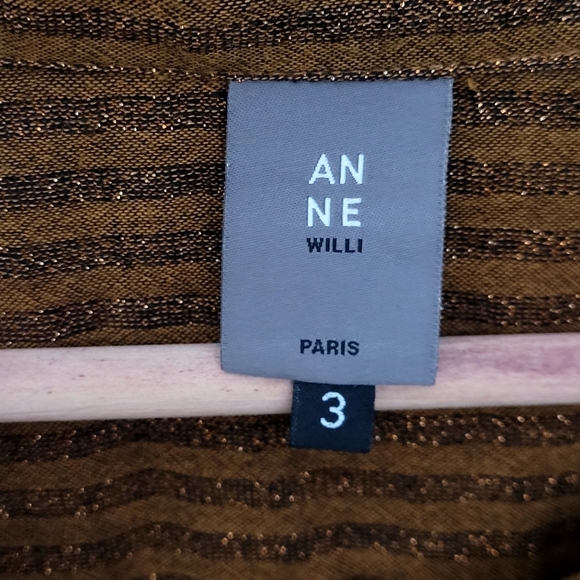 Anne Willi Glitter Brown Women's Top - Picture 4 of 6